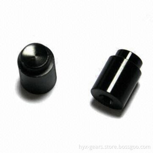 Aluminum button with black anodized